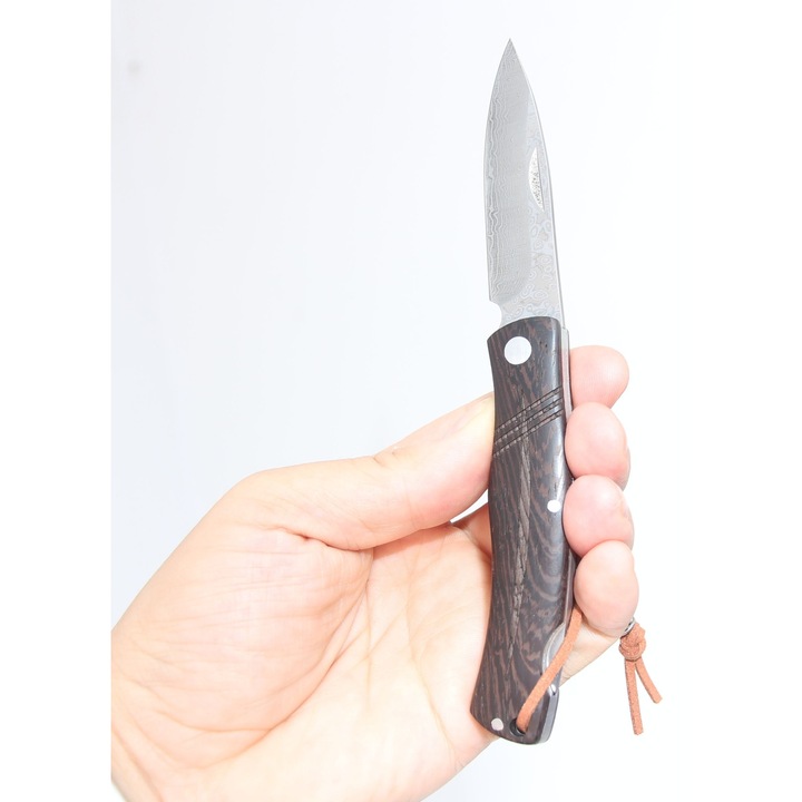 Briceag Lemn Lama DAMASC 73 straturi, Blocabila 8cm Albainox 18996