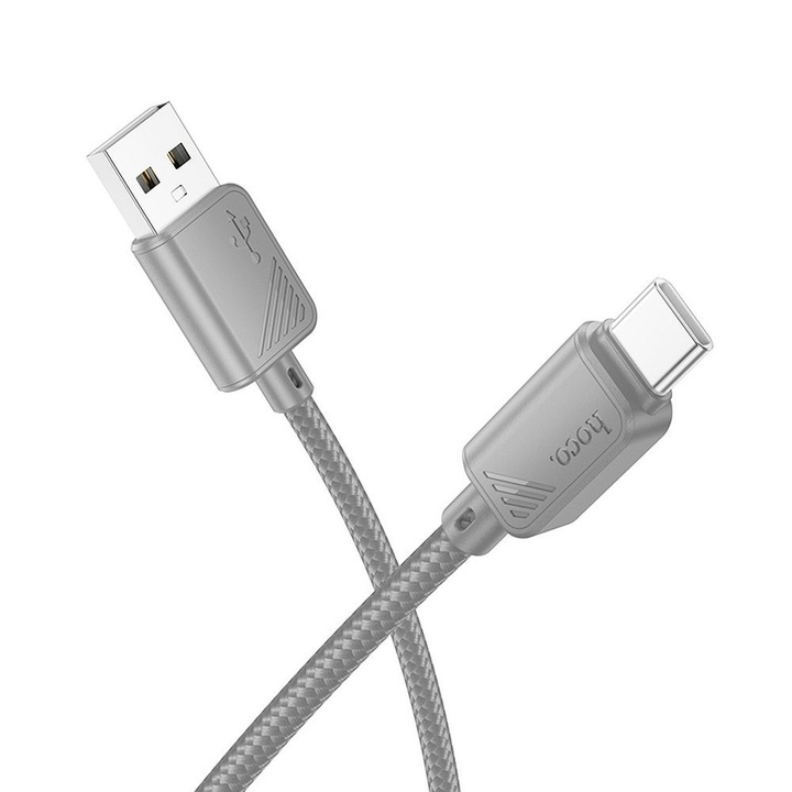 Кабел USB-A към USB-C, 3 A, Hoco X113, 1 м, сив