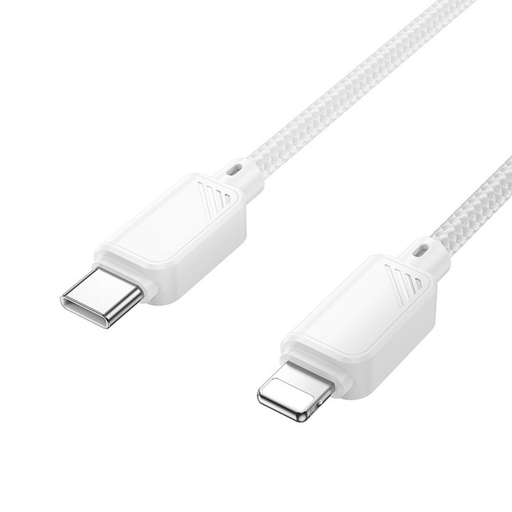 Кабел Hoco USB Type-C към Lightning, PD, 27W, X113, 1 м, бял