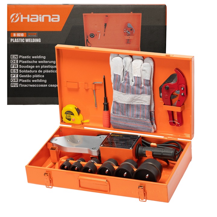 Trusa sudura pentru lipire tevi si fitinguri PPR, Haina H-1610, 20 - 63 mm, 2000 W