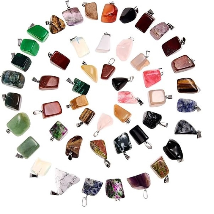 Естествени камъни, VeliumCraft, 50 бр., за висулки, колиета, креативен комплект