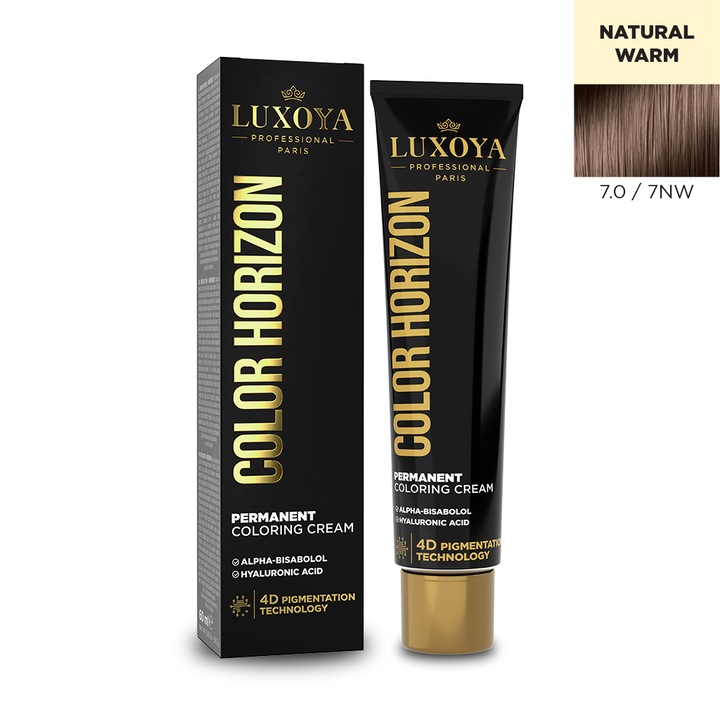 Vopsea de par profesionala cu amoniac LUXOYA Professional Paris COLOR HORIZON 7.0/7NW, 60ml