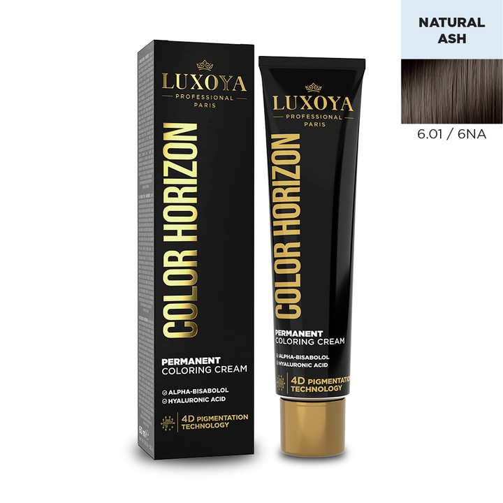Vopsea de par profesionala cu amoniac LUXOYA Professional Paris COLOR HORIZON 6.01/6NA, 60ml