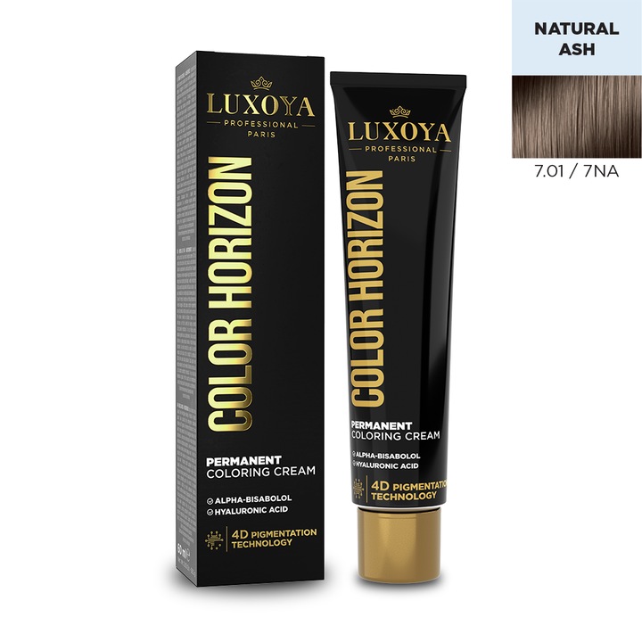 Vopsea de par profesionala cu amoniac LUXOYA Professional Paris COLOR HORIZON 7.01/7NA, 60ml