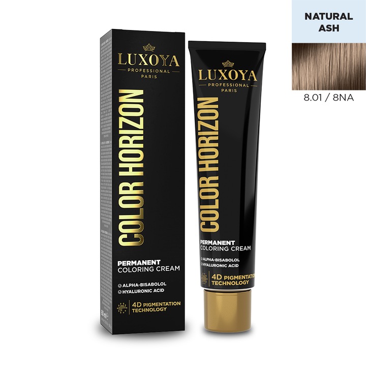 Vopsea de par profesionala cu amoniac LUXOYA Professional Paris COLOR HORIZON 8.01/8NA, 60ml
