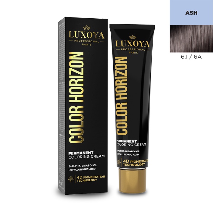 Vopsea de par profesionala cu amoniac LUXOYA Professional Paris COLOR HORIZON 6.1/6A, 60ml