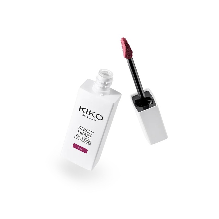 Течно червило Kiko Milano Street Heart Vinyl Finish - Berry Crush, 4 мл
