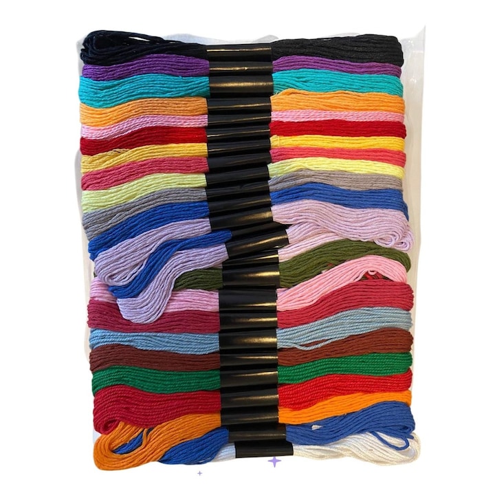 Set Jurubite Ata Mouline 50 Bucati - 8m/buc - Culori Asortate - Ideal pentru Goblen si Broderie