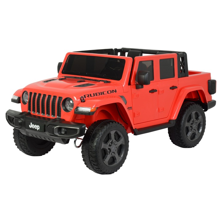 Masinuta electrica Premier Jeep Gladiator Rubicon, 12V, roti cauciuc EVA, scaun piele ecologica, rosu