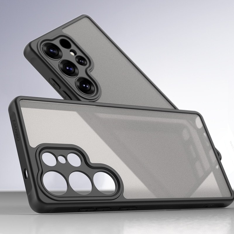 Husa telefon, EJANBO, pentru Samsung Galaxy S25 Ultra, mata, texturata, neagra, protectie la cadere