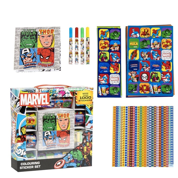 Set 1000 stickere Marvel Albastru