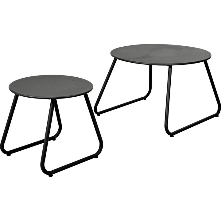 Комплект от 2 маси Koopman, метални, 40x38 см, 60x42 см, черни