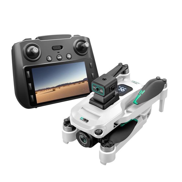 Дрон Toysky S159 GPS 4K с вграден екран на дистанционното управление (бял)