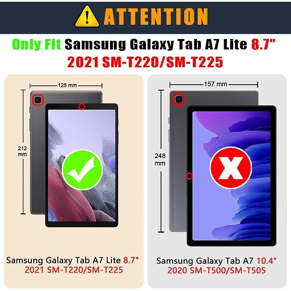 Husă carte Bspring pentru tabletă Samsung Galaxy Tab A7 Lite, 8.7 inch, piele PU, design pisică și tigru