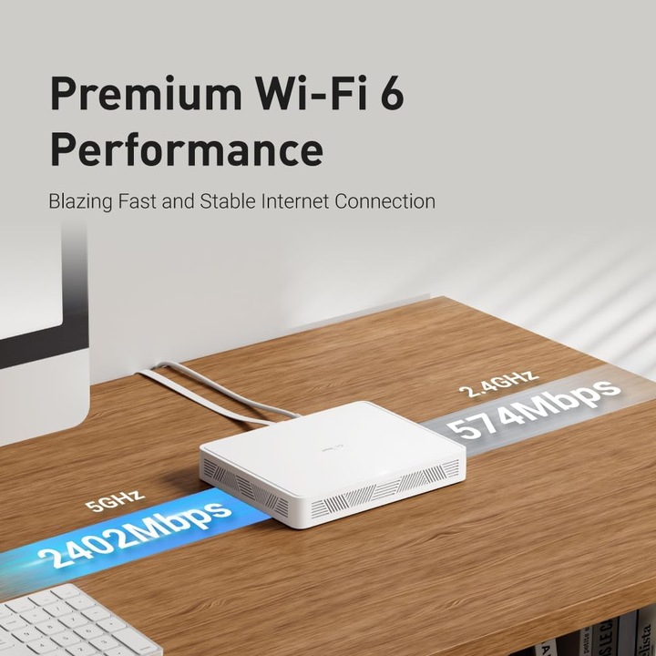 Router WiFi 6 Dual Band, cu suport rama foto, OpenVPN, Suport Wireguard ...