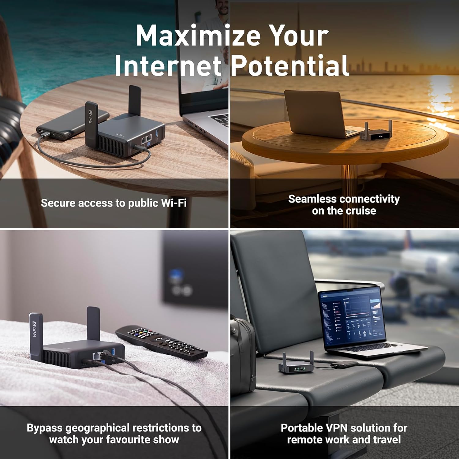 Router portabil GL.iNet Slate 7 GL-BE3600, Gigabit, Wi-Fi 7, Dual