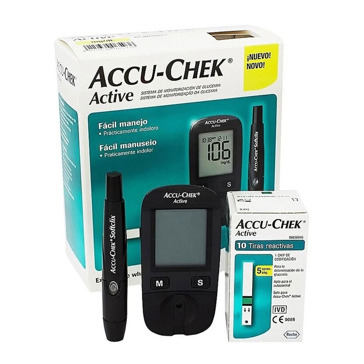 Glucometru Accu-Chek Active, Roche + 10 benzi de test