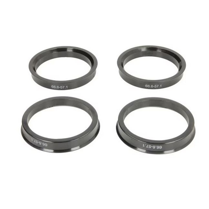 Set 4 inele centrare / ghidaj pentru jante aliaj 66.6 MM - 57.1 MM Audi-Mercedes-Volkswagen AutoSSF®
