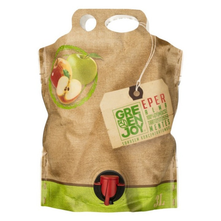 GREENJOY Suc 100% de mere si capsuni, 3 l