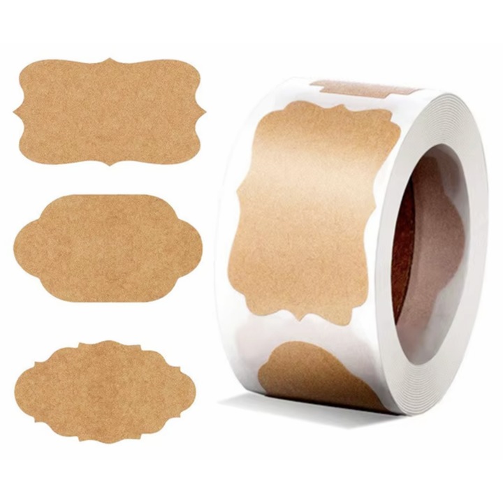 Set etichete autoadezive Verk Group, 250 bucati, 5x3 cm, pentru borcane si sticle, rezistente la umezeala si grasime