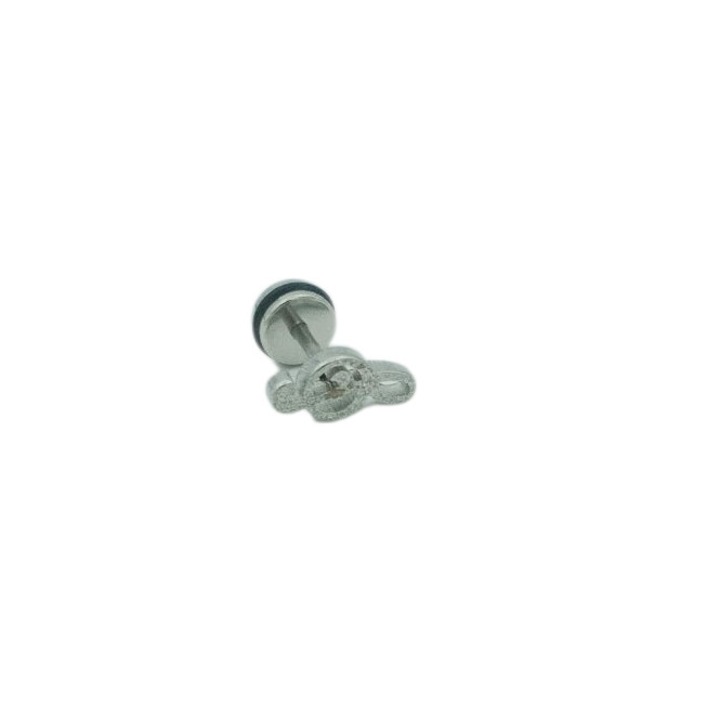Cercei inox tip piercing cheia sol 1,1 cm Carina