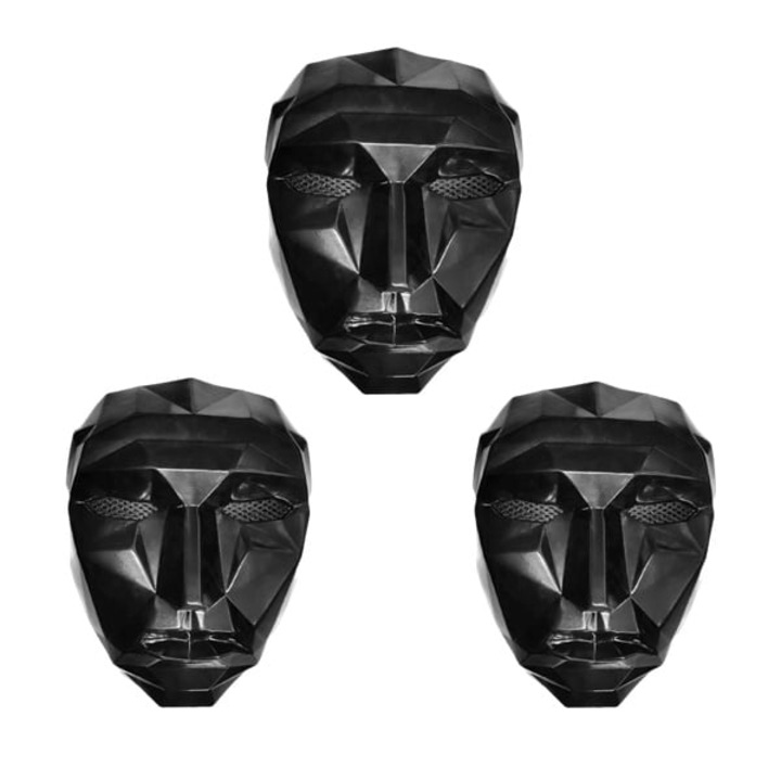 Три маски за игра на калмари, черни, пластмасови, лидер