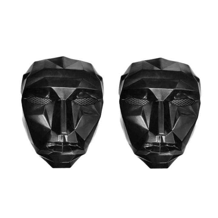 Две карнавални маски, игра с калмари, модел лидер, черни