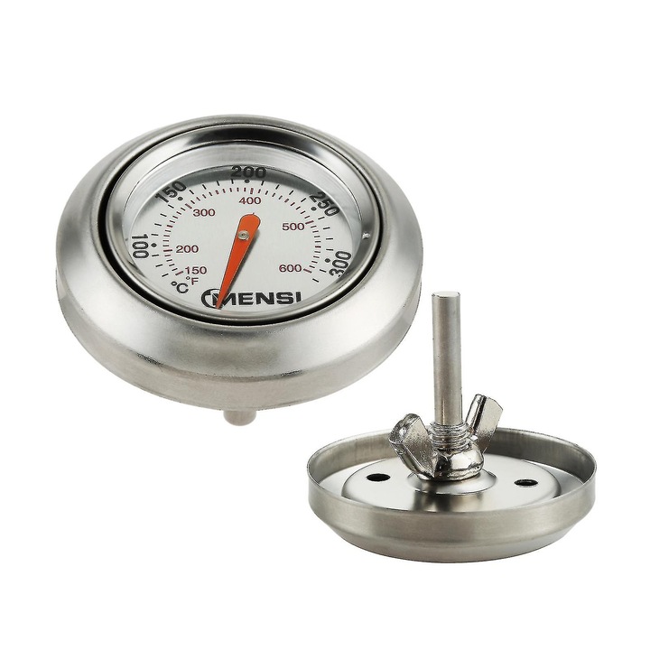 Termometru pentru gratar exterior, inox, 2.45x1.5x1.82cm, rezistent la temperaturi inalte