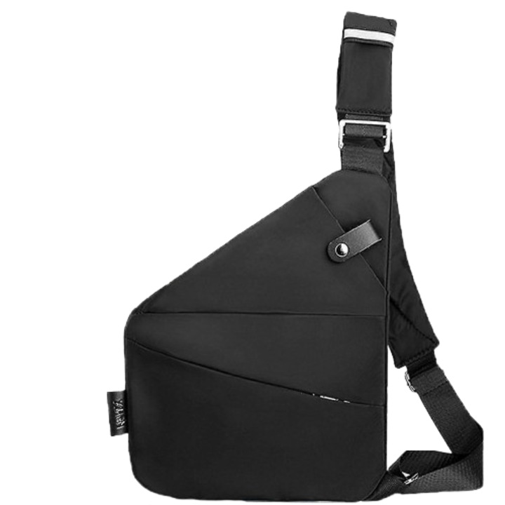 Vízálló, fekete, lopásgátló női táska