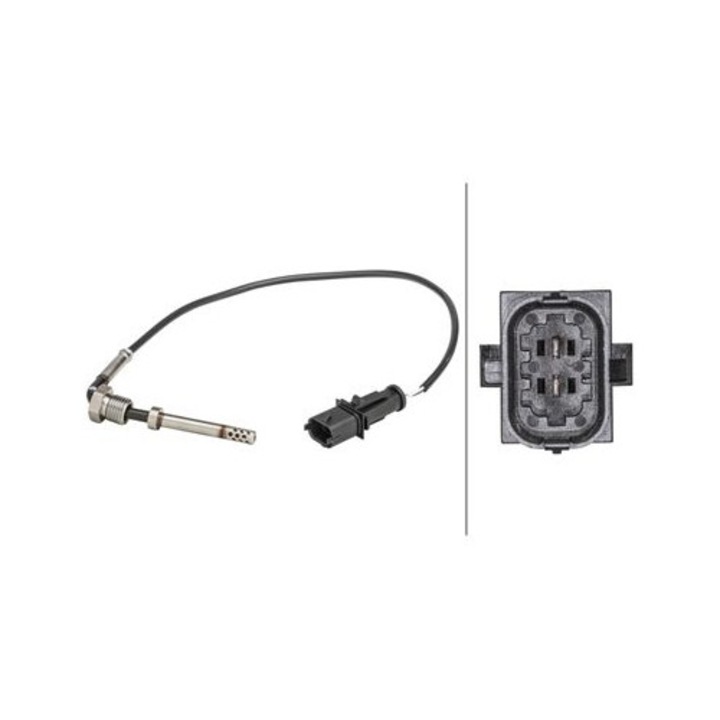 Hella kipufogógáz hőmérséklet érzékelő, 2 csatlakozó, 345 mm