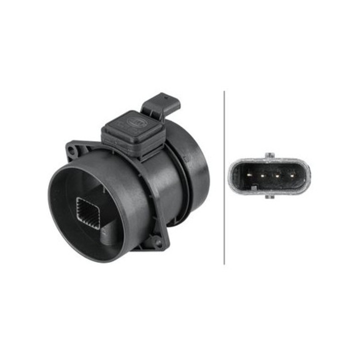 Hella légáramlás érzékelő 8ET358095321, 4 csatlakozóval, kompatibilis autókhoz