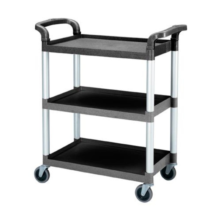 Количка за сервиране с 3 полюса, Cambro KD, 136 кг, 835x413x965 мм, черна