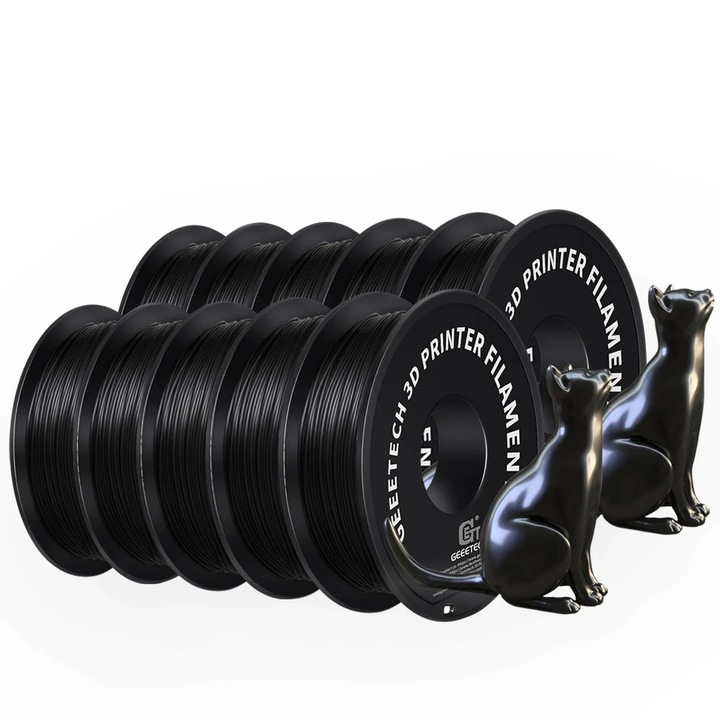 3D Filament, PLA selyem 1,75 mm, alacsony zsugorodás, nagy szilárdság, fekete