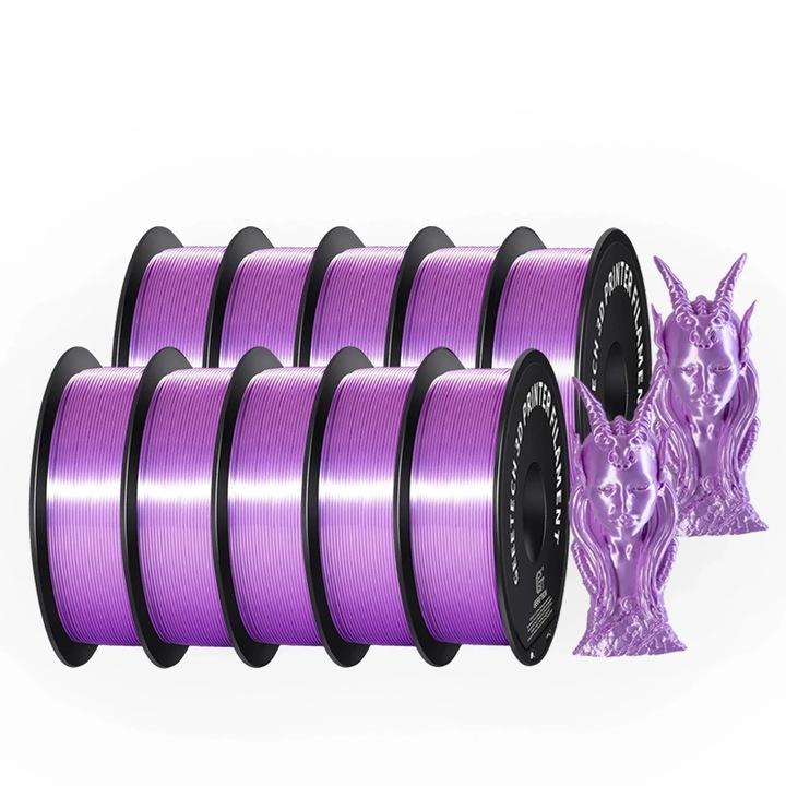 3D Filament, 1,75 mm selyemfényű PLA, alacsony zsugorodás, nagy szilárdság, VIOLET