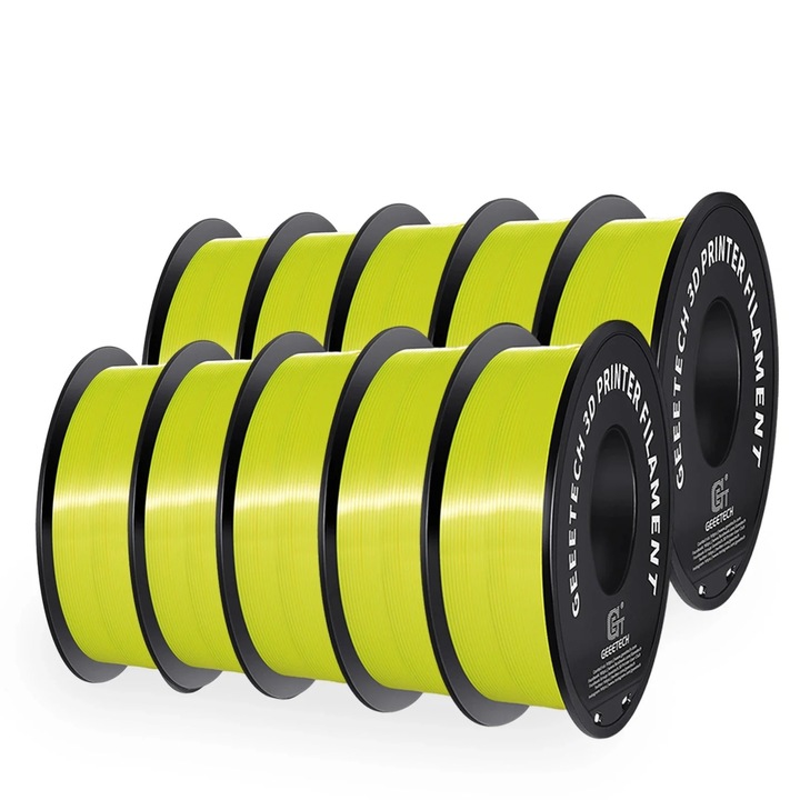 3D Filament, 1,75 mm selyemfényű PLA, alacsony zsugorodás, nagy szilárdság, sárga