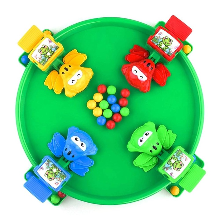 Joc interactiv indemanare cu broscute, Hungry Frogs, de indemanare, joaca in echipa, indemanare, 3 ani +