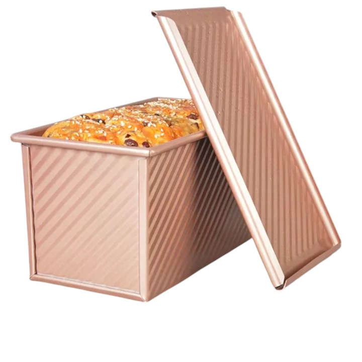 Tava profesionala Pullman pentru copt paine toast, capacitate 450 gr., rose gold