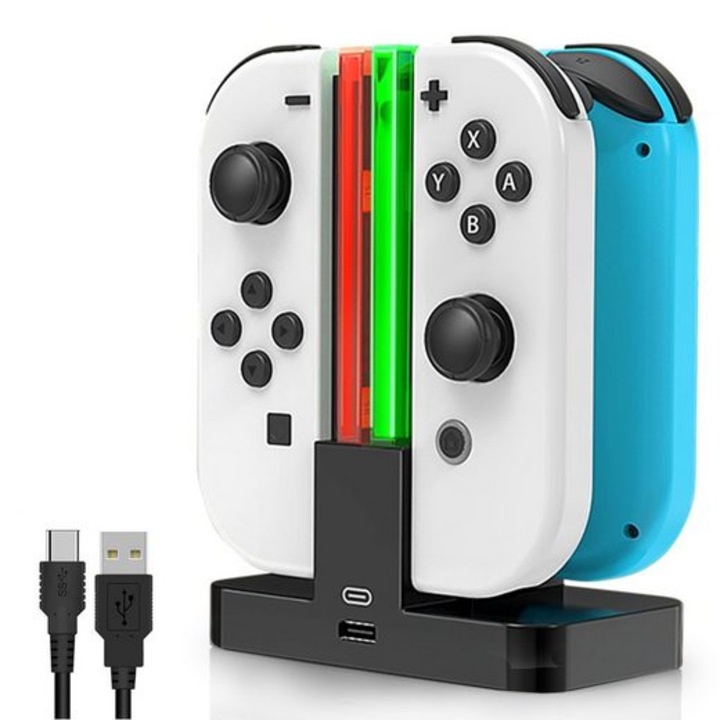 Statie de incarcare pentru controlere Switch, Haiaveng, compatibila cu Nintendo Switch
