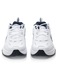 Nike, Pantofi de piele cu logo pentru fitnes Air Monarch IV, Alb, Albastru, 42.5