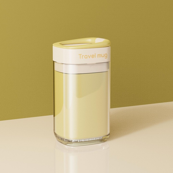 Cana Multifunctionala pentru Voiaj cu Suport pentru Periuta si Articole de Igiena Dentara, Cutie Depozitare Baie si Calatorii, 13 x 6.8 x 6 cm, Galben