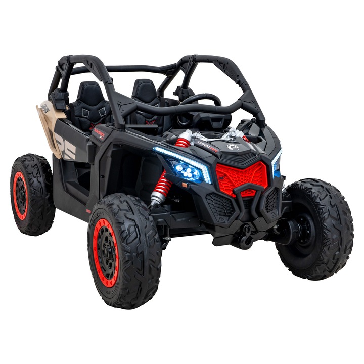 Детска количка Maverick Turbo RR, 4x200W, 24V, 148x85x81см, черна, комплект с аксесоари