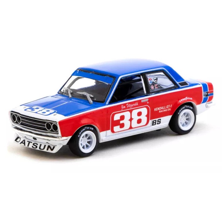 Datsun 510 modellautó, #38 Jim Fitzgerald Scca Nemzeti Bajnokság 1973 1:64 Tarmac Works