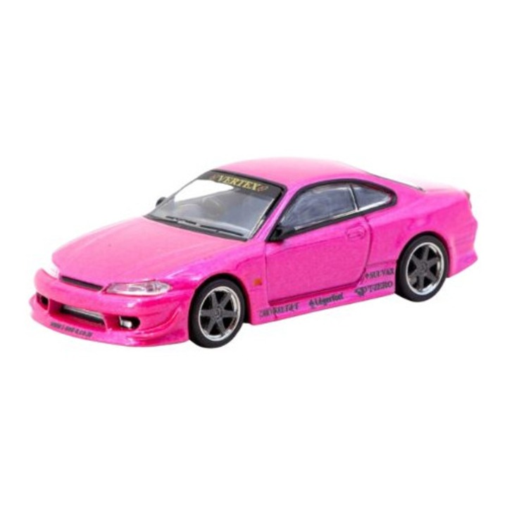 Vertex Nissan Silvia (S15) Rózsaszín 1:64 Tarmac Works modellautó