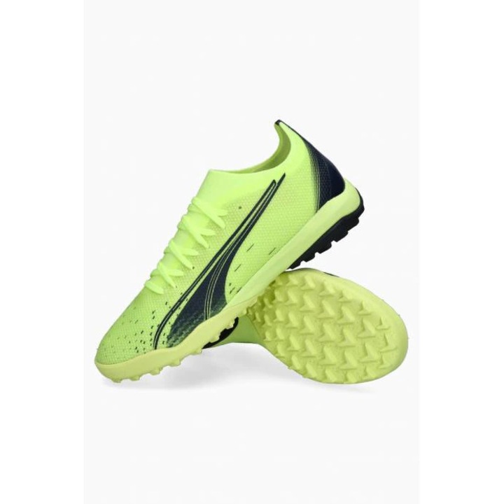 Pantofi de fotbal pentru barbati, Puma, Sintetic, Ultra Match TT, pentru iarba artificiala, Verde neon, EU 42.5