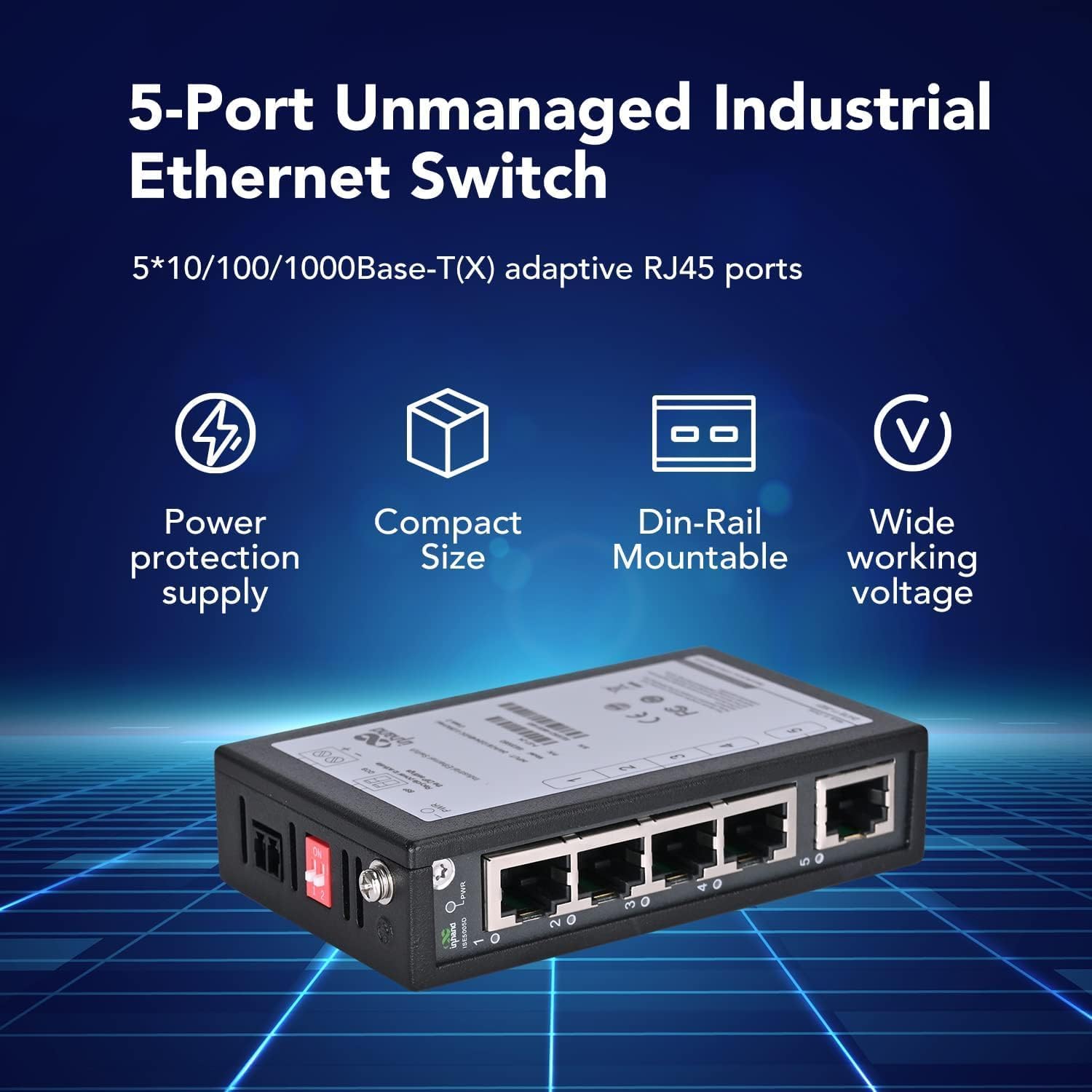 Switch de retea industriala neadministrabila cu 5 porturi InHand ...