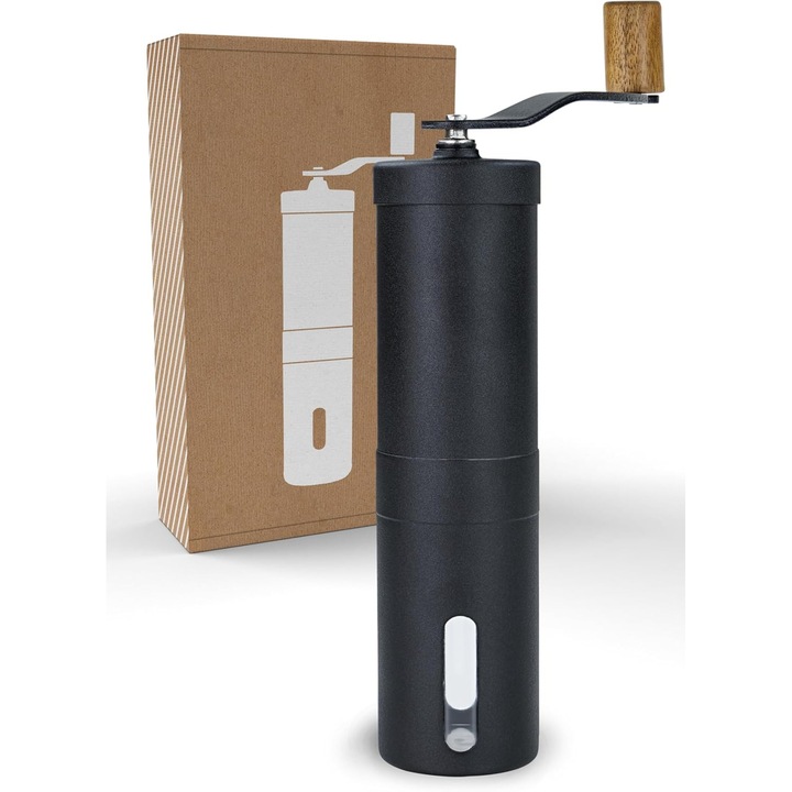 Rasnita manuala de cafea Lambda din otel inoxidabil, Nivel precis de macinare