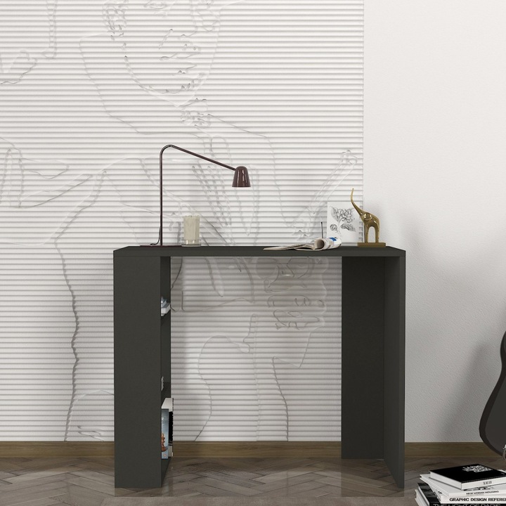 Бюро, модерен дизайн, уникално, 90 x 40 x 73.8 см, антрацитно сиво, UUDESK35