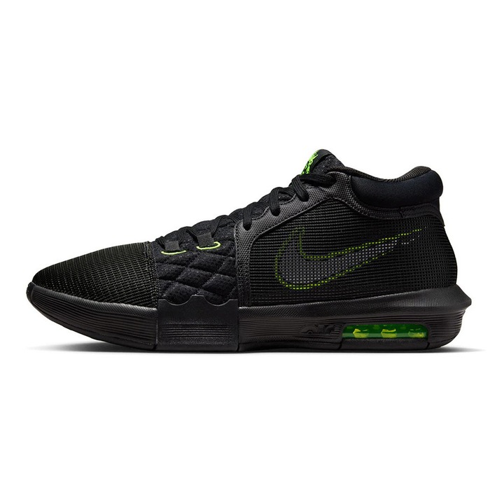Nike, Pantofi cu brant moale, pentru baschet LeBron Witness VIII, Negru, 10