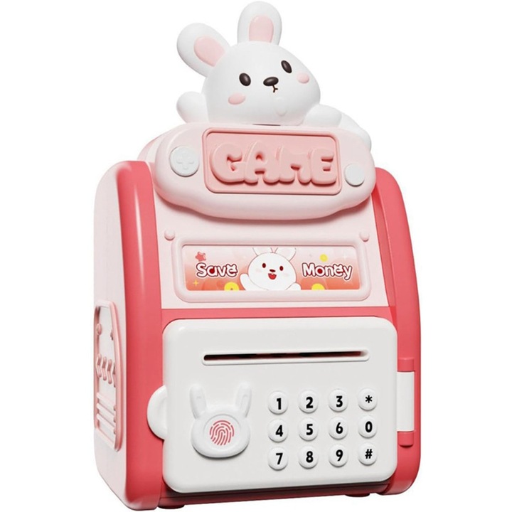 Casa de marcat Kidsbele, banca de economii cu amprenta, 26.8x16.2cm, plastic, pentru copii