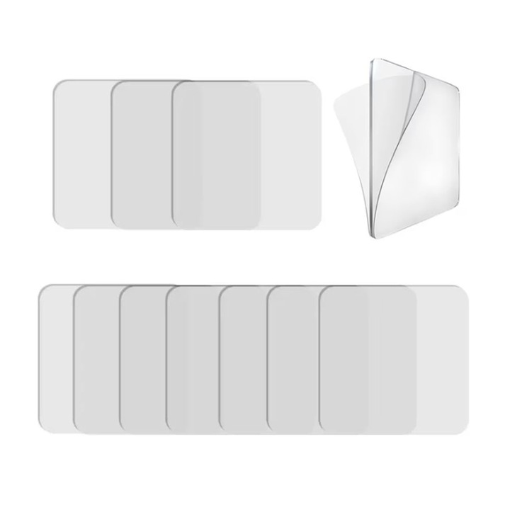 Set 10 bucati benzi adezive transparente dublu adezive 58x58mm